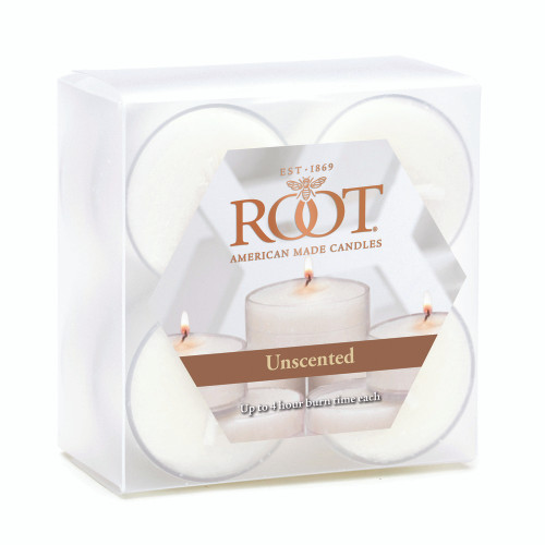 Root Unscented Tealights, White - Set of 8