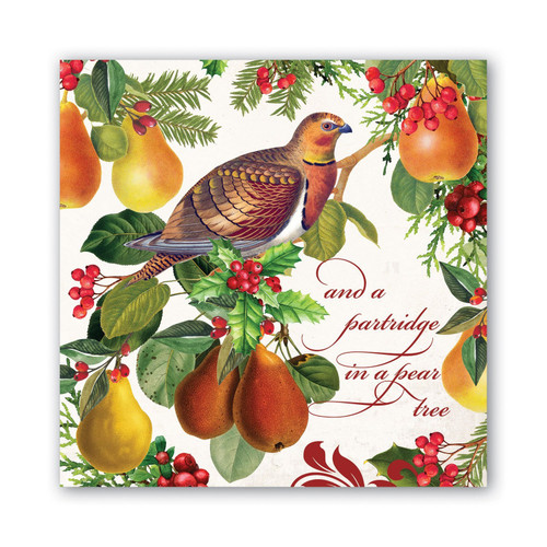 Michel Design Works Paper Luncheon Napkins, In a Pear Tree - 2 Packs (NAPL345)