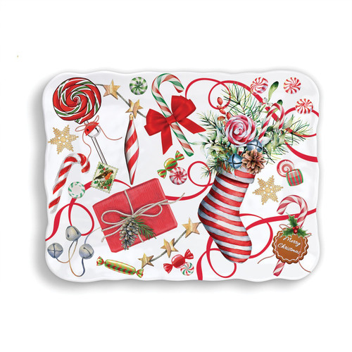 Michel Design Works Melamine Cookie Platter, Peppermint (SWCT347)