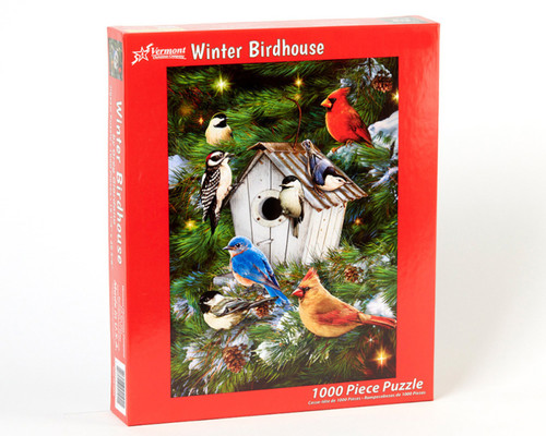 Vermont Christmas Company Jigsaw Puzzle, Winter Birdhouse - 1000 Piece (VC1073)