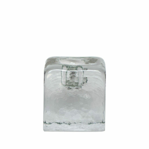 Blenko Ice Glass Candle Holder, Clear Small