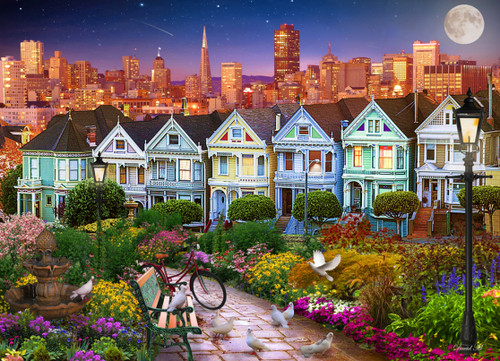 Vermont Christmas Company Jigsaw Puzzle, Painted Ladies of San Francisco - 1000 Piece (VC1079)