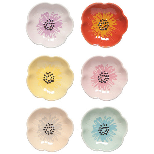 Now Designs Flower Shaped Pinch Bowls, Set of 6 (L140001)
