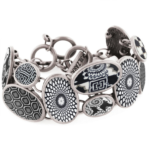 Jilzarah Black & White Cobblestone Bracelet