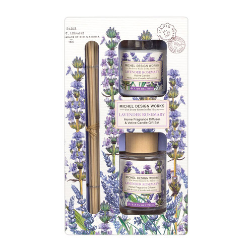 Michel Design Works Fragrance Diffuser & Votive Set, Lavender Rosemary (DVS81)