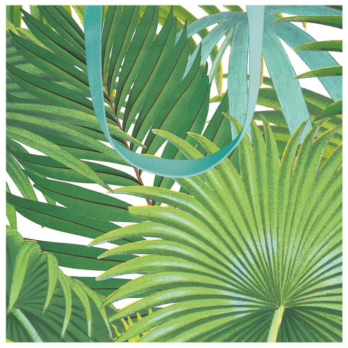 Caspari Small Square Gift Bag, Palm Fronds (10018B1.5)