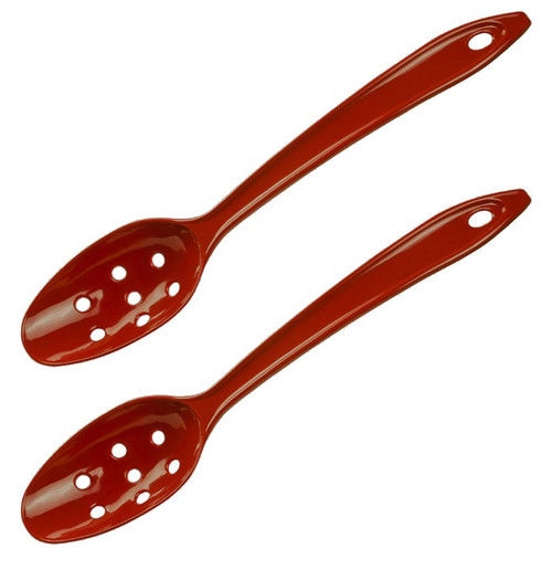 Gourmac 11" Nylon Straining Spoons, Dark Red - Set of 2 (31700-2RDB)