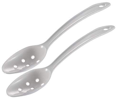 Gourmac Nylon 11" Straining Spoons, White, Set of 2 (31700-2WH)