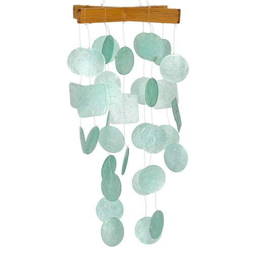 Woodstock Chimes Mini Capiz Chime, Aqua