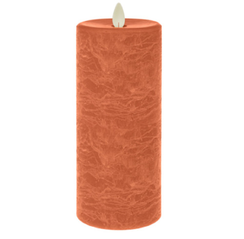 Ganz LED Textured Wax 3x7" Pillar, Tangerine (LLW1229)