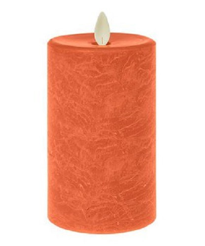 Ganz LED Textured Wax 3x5" Pillar, Tangerine