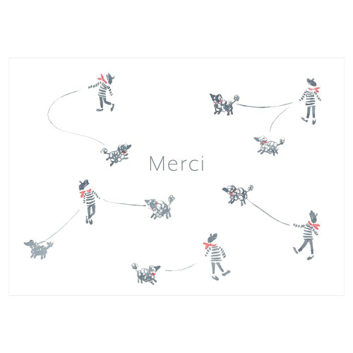 Caspari Thank You Notes, François et Fifi - Pack of 8 (90612.44)