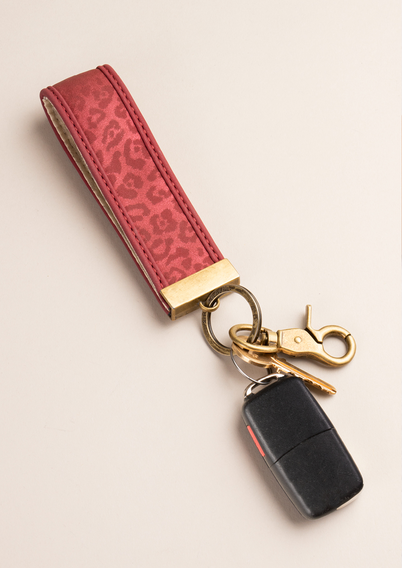 Ganz Luxe Leopard Key Clip, Red