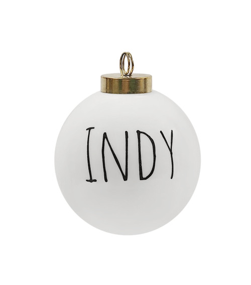 The Dish Indianapolis Ornament, Handwritten Text, Small
