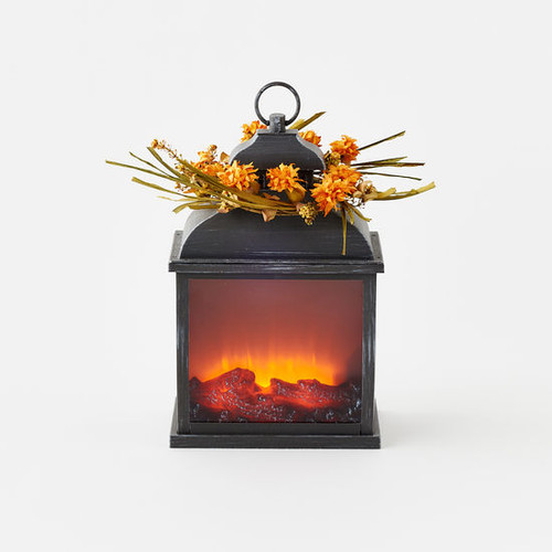 One Hundred 80 Fire Light Lantern with Harvest Wreath