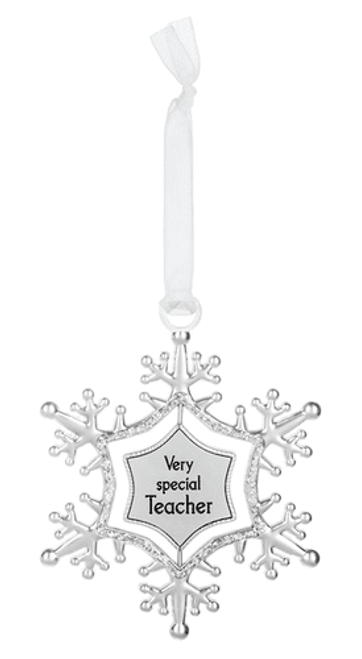 Ganz Snowflake Swirl Ornament, Very Special Teacher (EX27333)