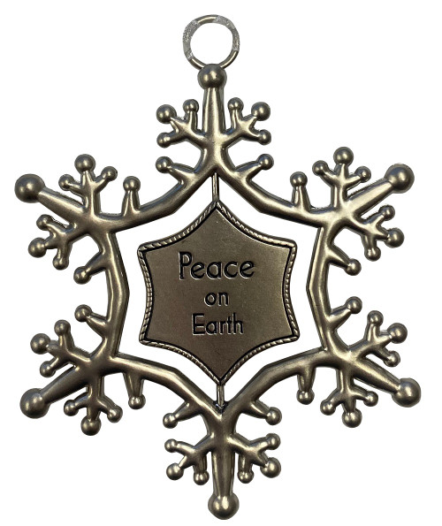 Ganz Snowflake Swirl Ornament, Peace on Earth