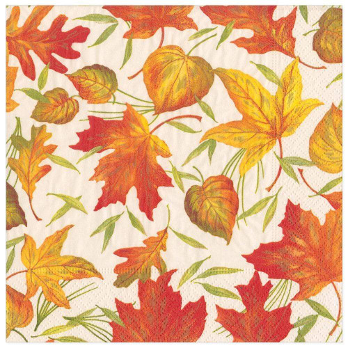 Caspari Paper Luncheon Napkins, Woodland Leaves - 2 Packs (16540L)