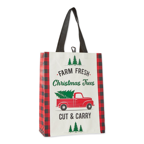 Design Imports India Reusable Tote, Christmas Truck