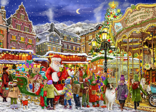 Vermont Christmas Company Jigsaw Puzzle, Christmas Carousel - 1000 Piece (VC1197)