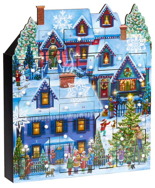 Vermont Christmas Company Wooden Advent Calendar, Christmas Houses (VC504)