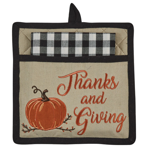 Park Designs Pocket Potholder Set,  Autumn Checkerboard