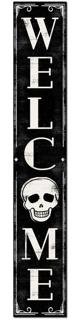 My Word! Porch Board with Welcome Skull, Black & White