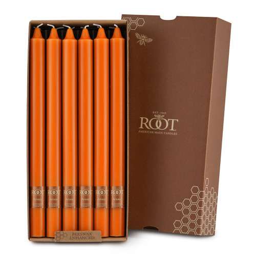 Root Smooth Arista Candles 12", Pumpkin - Box of 12 (82210)