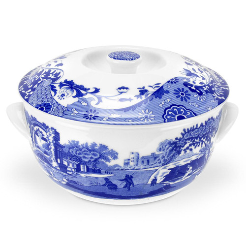 Portmeirion Spode Round Covered Deep Dish, Blue Italian