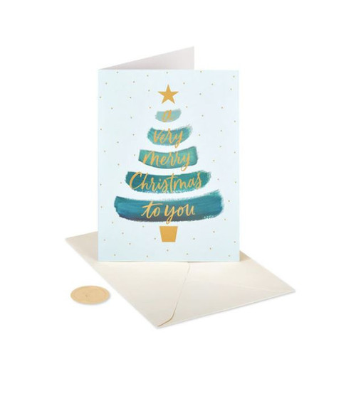 Papyrus Boxed Christmas Cards, Brushstroke Tree