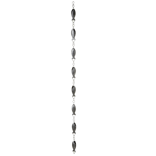 Midwest CBK Large Rain Chain, Antique Silver Fish
