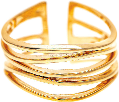 Rain Gold Wavy Wires Ring