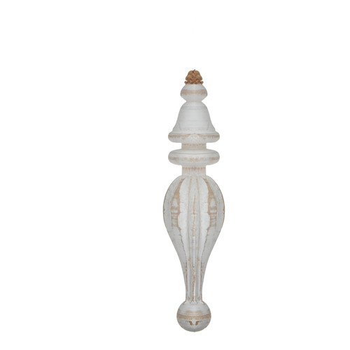 Raz Imports 9" Distressed Wood Finial Ornament