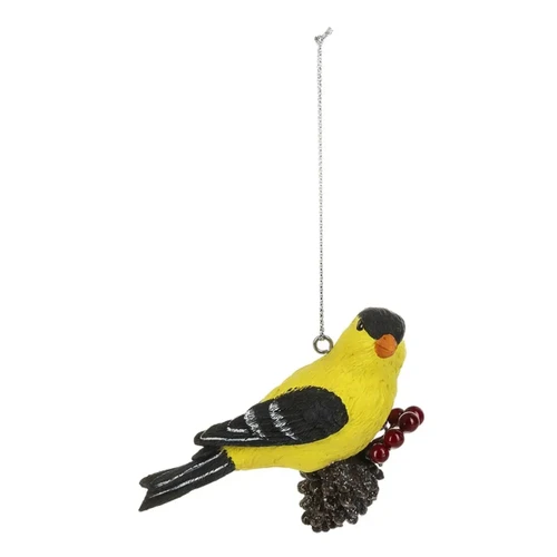 Midwest CBK Carved Bird Ornament, Yellow