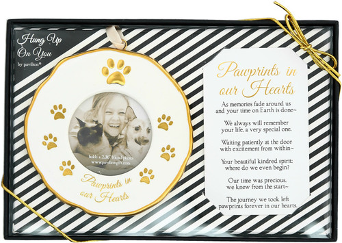 Pavilion 4" Photo Frame Ornament, Pawprints