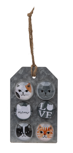 Midwest CBK Glass Cat Magnets, Set of 6