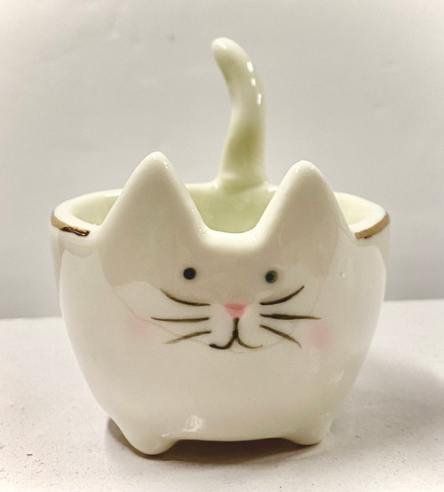 One Hundred 80 Degrees 3" Cat Trinket Bowl, Green