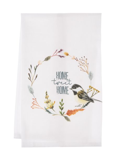 Midwest-CBK Wildflower & Bird Tea Towels, Home Tweet Home