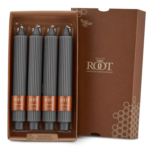 Root Grecian Collenette Candles 9", Stone - Box of 4 (19195)