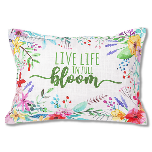 Midwest CBK Floral Pillow, Live Life in Full Bloom