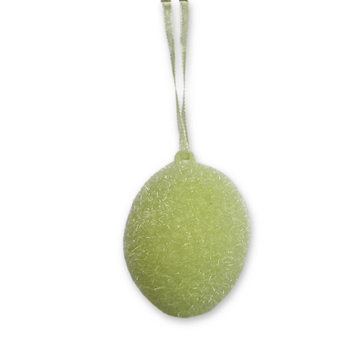 180 Degrees Flocked Pastel Egg Ornament, Lime (WH0141A)