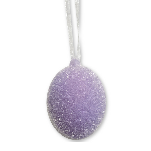One Hundred 80 Degrees Flocked Pastel Egg Ornament, Purple
