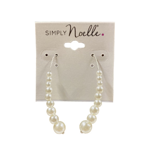Ganz Earring, White Orb With Silver Ear Wire (EAR7014F)