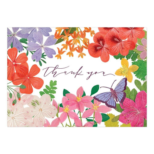 Caspari Thank You Notes, Halsted Floral, Pack of 8 (92601.44B)