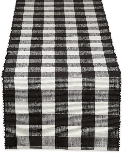 Design Imports Table Runner, Farmhouse Buffalo Check - Black & White (751458)