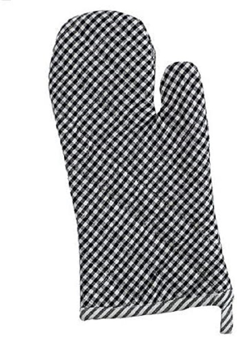 Design Imports Black Chef Stripe Oven Mitt (26668)