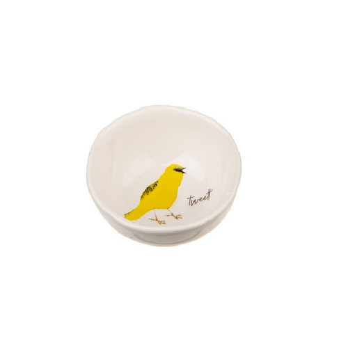 Midwest Songbird Tidbit Dish, Yellow Bird