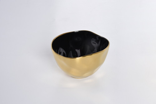 Pampa Bay Eclipse Round Medium Bowl, Black/Gold (ECL2599BG)