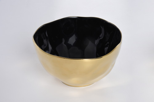 Pampa Bay Eclipse Round Extra Large Bowl, Black/Gold (ECL2597BG)