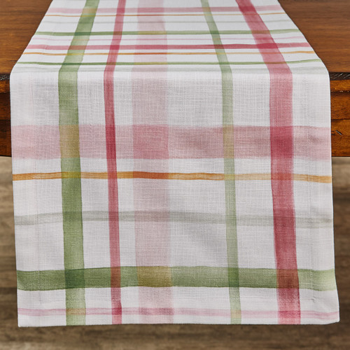 Park Bella Watercolor Table Runner, Plaid (2581-135)